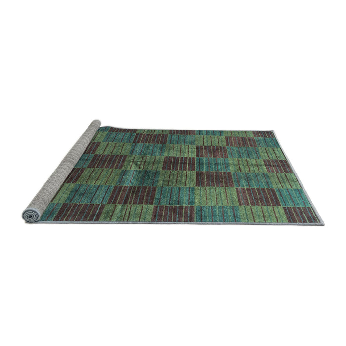 Sideview of Machine Washable Checkered Light Blue Modern Rug, wshabs3188lblu