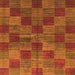Square Machine Washable Checkered Orange Modern Area Rugs, wshabs3188org