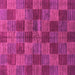 Square Machine Washable Checkered Pink Modern Rug, wshabs3188pnk
