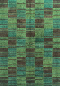 Checkered Turquoise Modern Rug, abs3188turq