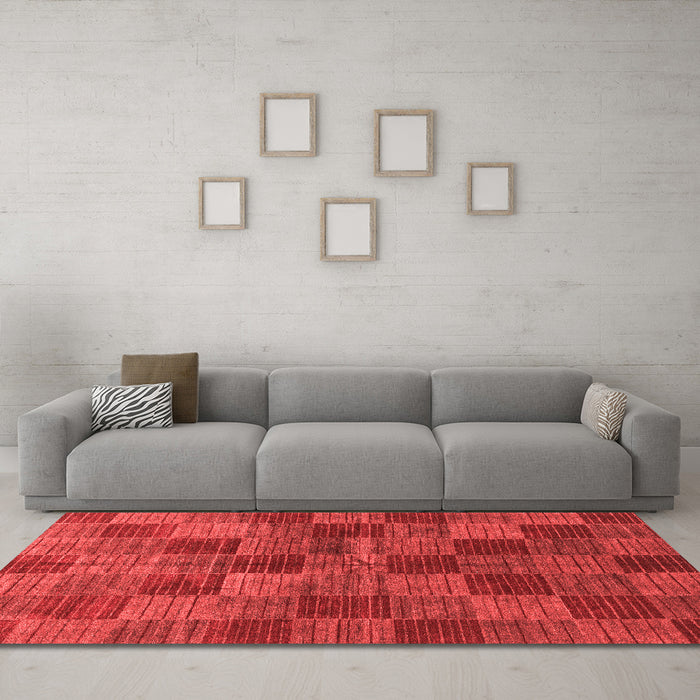 Modern Red Washable Rugs
