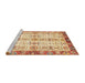 Sideview of Machine Washable Abstract Brown Gold Rug, wshabs3189