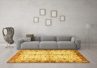 Machine Washable Oriental Yellow Traditional Rug, wshabs3189yw