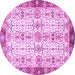 Round Oriental Purple Traditional Rug, abs3189pur