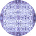 Round Oriental Blue Traditional Rug, abs3189blu