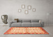 Machine Washable Oriental Orange Traditional Area Rugs in a Living Room, wshabs3189org