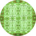 Round Oriental Green Traditional Rug, abs3189grn