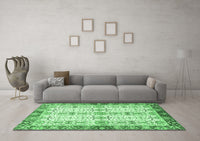 Machine Washable Oriental Emerald Green Traditional Rug, wshabs3189emgrn