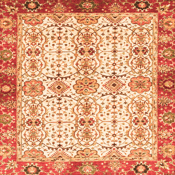 Square Oriental Orange Traditional Rug, abs3189org