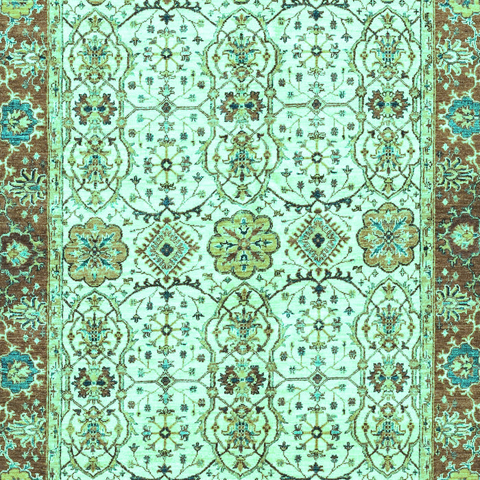 Machine Washable Oriental Turquoise Traditional Area Rugs, wshabs3189turq