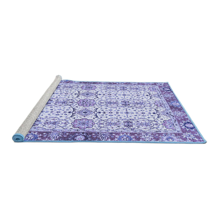 Sideview of Machine Washable Oriental Blue Traditional Rug, wshabs3189blu