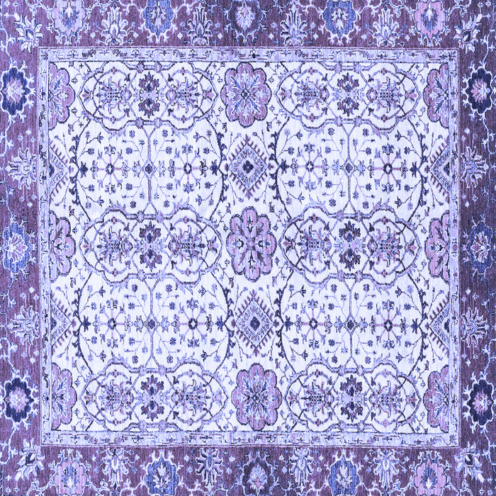 Square Machine Washable Oriental Blue Traditional Rug, wshabs3189blu