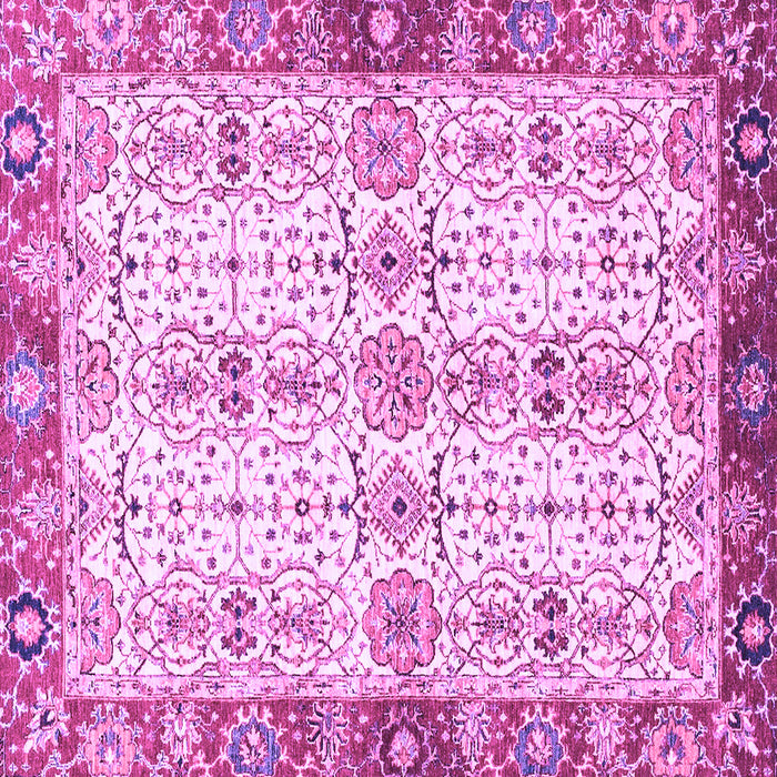 Square Machine Washable Oriental Purple Traditional Area Rugs, wshabs3189pur