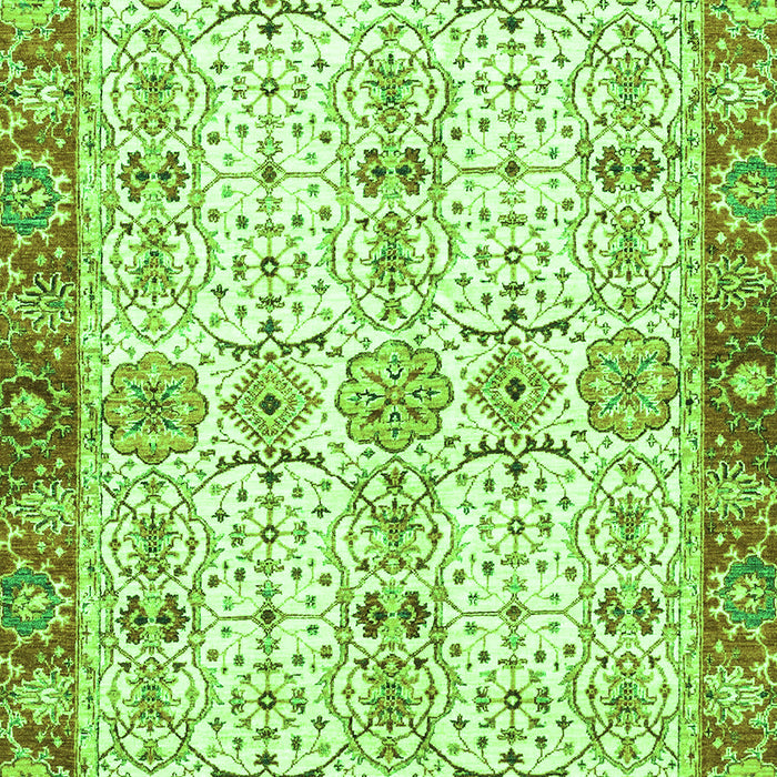 Machine Washable Oriental Green Traditional Area Rugs, wshabs3189grn