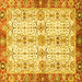 Square Oriental Yellow Traditional Rug, abs3189yw