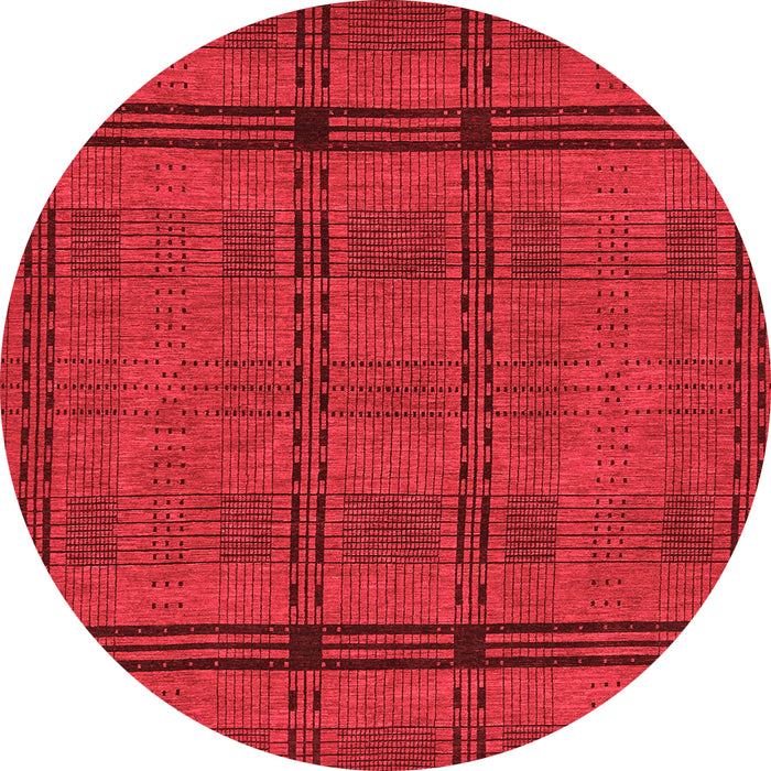 Round Machine Washable Abstract Orange Modern Area Rugs, wshabs318org