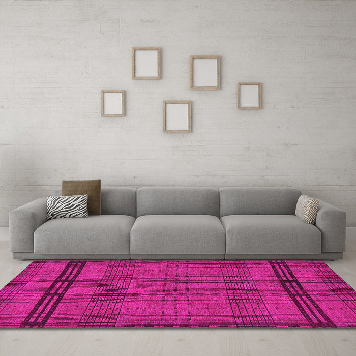 Machine Washable Abstract Pink Modern Rug in a Living Room, wshabs318pnk