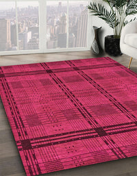 Abstract Raspberry Red Modern Rug, abs318