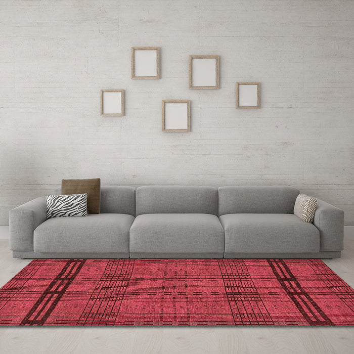 Machine Washable Abstract Brown Modern Rug in a Living Room,, wshabs318brn