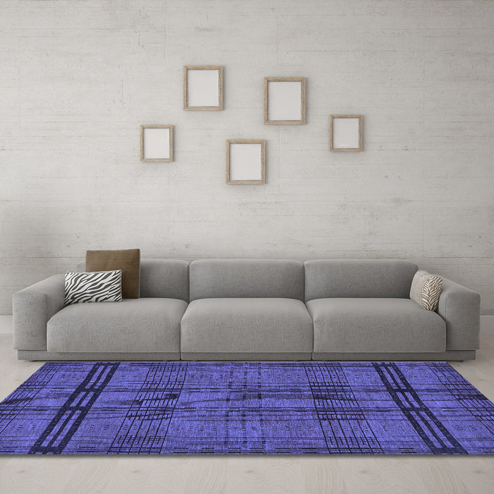 Machine Washable Abstract Blue Modern Rug in a Living Room, wshabs318blu
