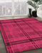 Machine Washable Abstract Raspberry Red Rug in a Family Room, wshabs318