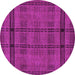 Round Machine Washable Abstract Purple Modern Area Rugs, wshabs318pur