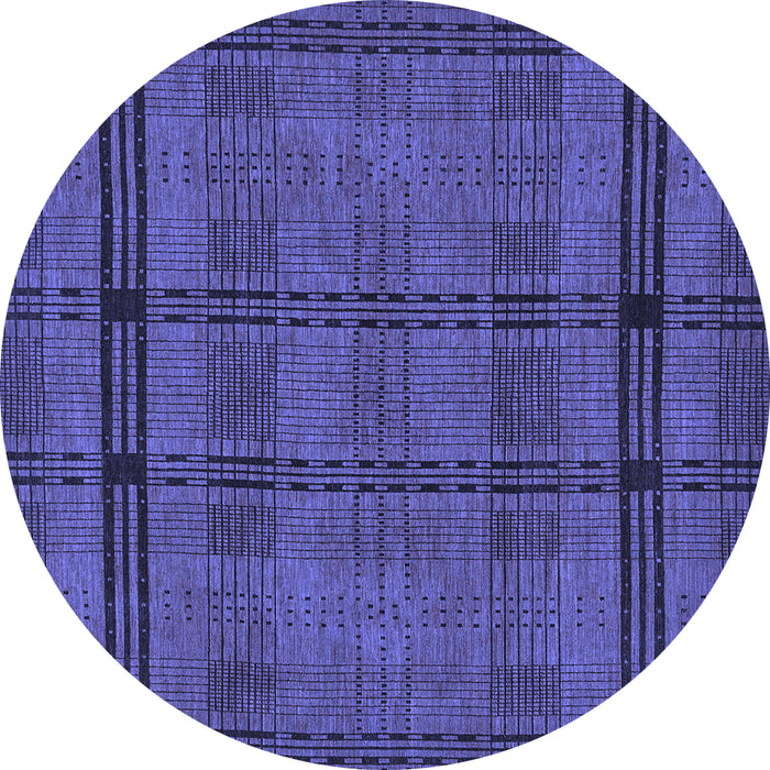 Round Machine Washable Abstract Blue Modern Rug, wshabs318blu
