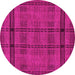 Round Abstract Pink Modern Rug, abs318pnk