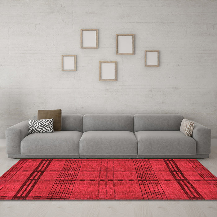 Machine Washable Abstract Orange Modern Area Rugs in a Living Room, wshabs318org