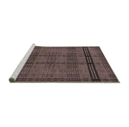 Sideview of Machine Washable Abstract Turquoise Modern Area Rugs, wshabs318turq