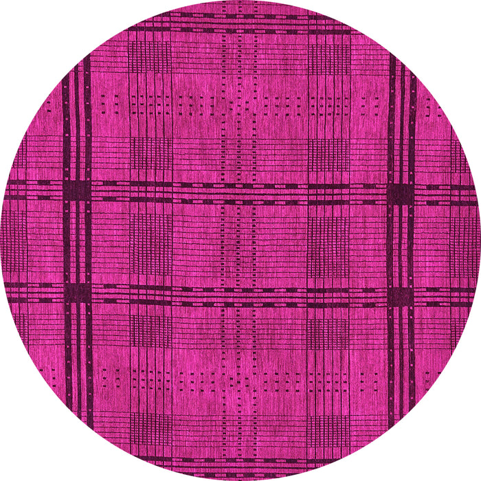Round Machine Washable Abstract Pink Modern Rug, wshabs318pnk