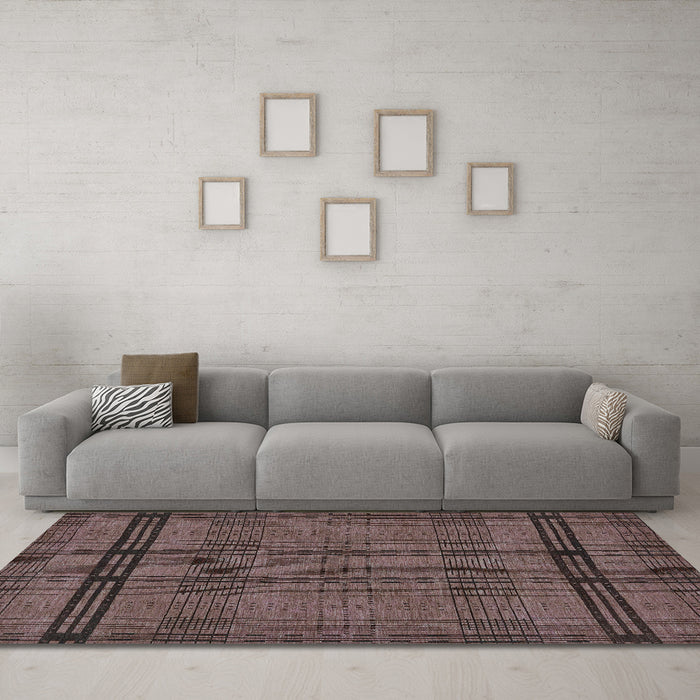 Machine Washable Abstract Turquoise Modern Area Rugs in a Living Room,, wshabs318turq