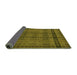 Sideview of Abstract Green Modern Rug, abs318grn