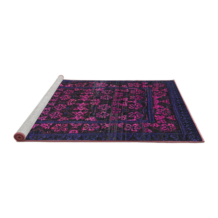 Sideview of Machine Washable Abstract Purple Haze Purple Rug, wshabs319