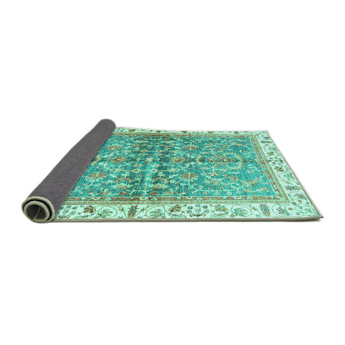 Sideview of Oriental Turquoise Traditional Rug, abs3190turq