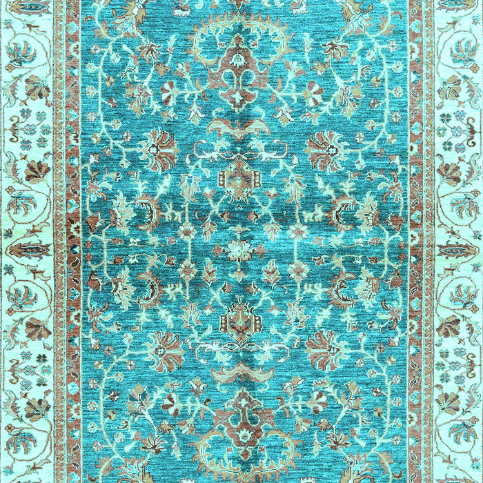 Machine Washable Oriental Light Blue Traditional Rug, wshabs3190lblu