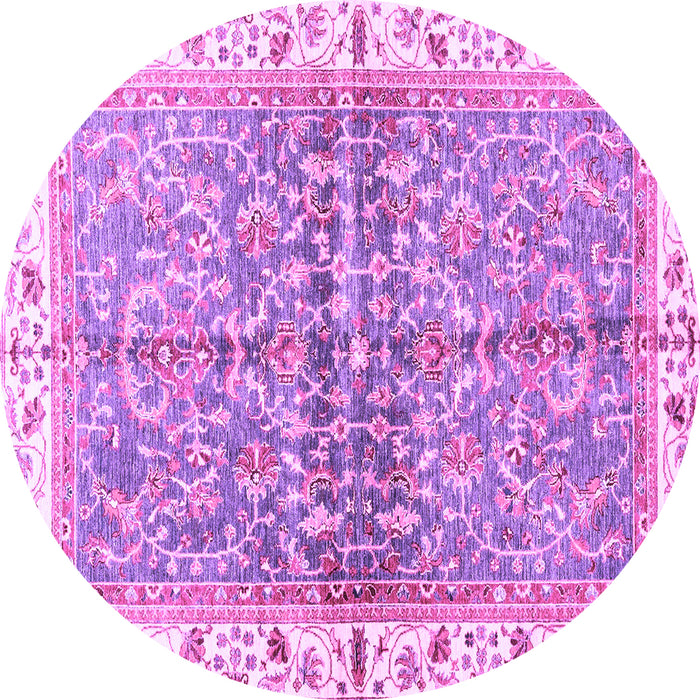 Round Machine Washable Oriental Purple Traditional Area Rugs, wshabs3190pur