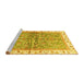 Sideview of Machine Washable Oriental Yellow Traditional Rug, wshabs3190yw