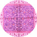 Round Oriental Pink Traditional Rug, abs3190pnk