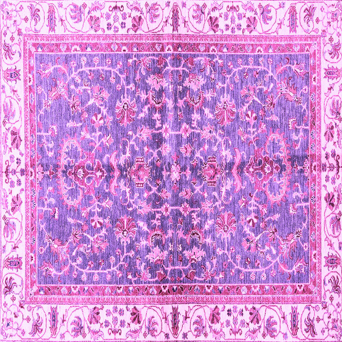 Square Machine Washable Oriental Purple Traditional Area Rugs, wshabs3190pur