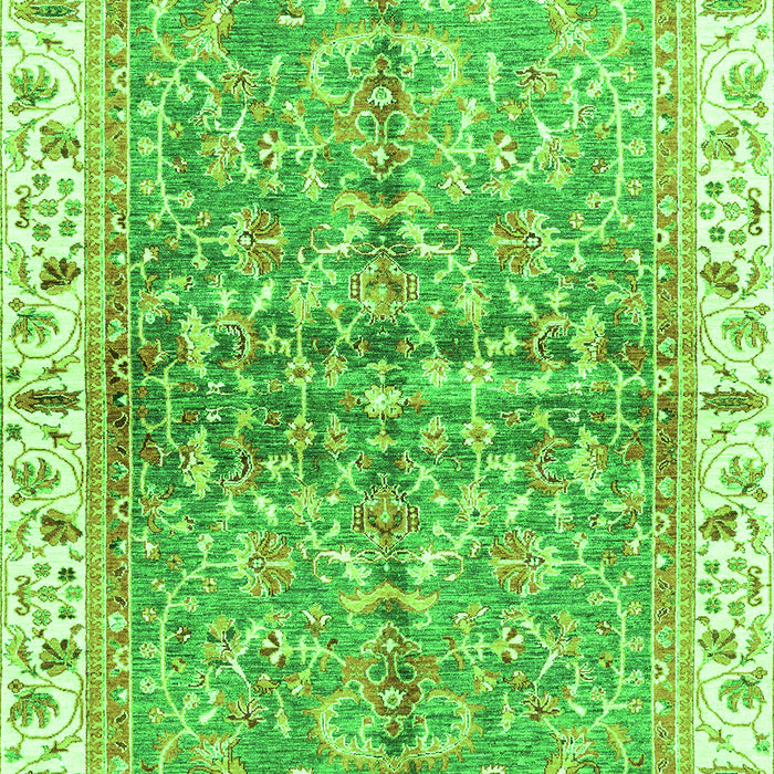 Machine Washable Oriental Green Traditional Area Rugs, wshabs3190grn