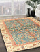 Abstract Brown Gold Oriental Rug in Family Room, abs3190