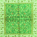 Square Oriental Green Traditional Rug, abs3190grn