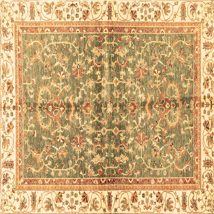 Square Machine Washable Oriental Brown Traditional Rug, wshabs3190brn
