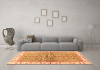 Machine Washable Oriental Orange Traditional Rug, wshabs3190org