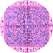 Round Oriental Purple Traditional Rug, abs3190pur