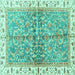 Square Oriental Turquoise Traditional Rug, abs3190turq