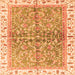 Square Oriental Orange Traditional Rug, abs3190org