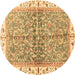 Round Oriental Brown Traditional Rug, abs3190brn