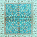 Square Oriental Light Blue Traditional Rug, abs3190lblu